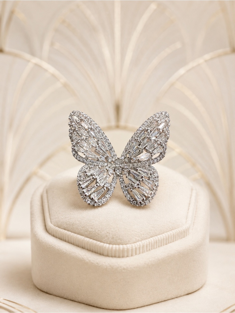 🆕🔥Silver CZ Butterfly Ring - Sparkling Women's Jewelry